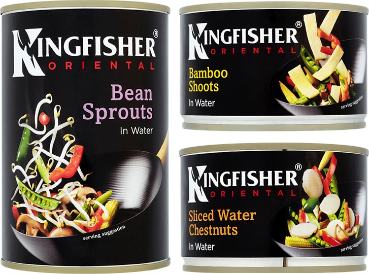 Kingfisher Bean Sprouts Bamboo Shoots and Sliced Water Chestnuts